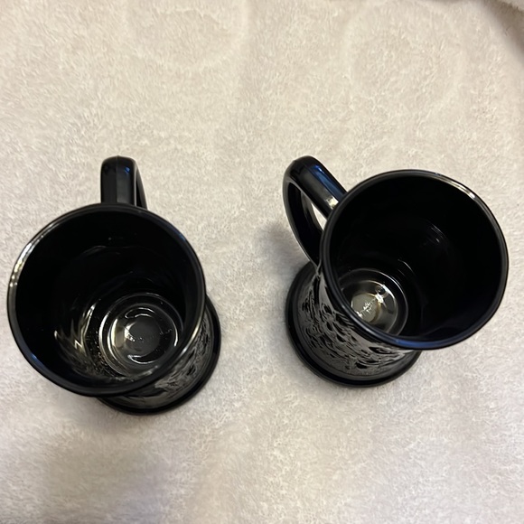 VINTAGE TIARA BLACK AMETHYST GLASS Beer Stein - Set of 2 - Picture 5 of 6